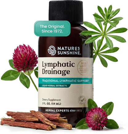 Nature's Sunshine Lymphatic Drainage Drops with Cleavers Extract - 60 Serv. | Herbal Lymphatic Support Supplement Complex for Lymph Drainage, Red Clover, Red Root & Prickly Ash Bark for Lymph System Flow