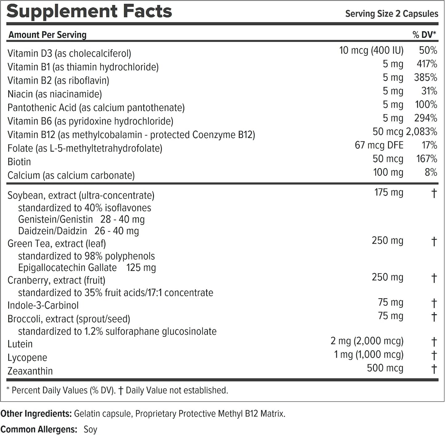 ANDREW LESSMAN Ultimate Women’s Wellness 60 Capsules - Naturally Relieves Menopause Symptoms, PMS, Perimenopause with Soy Isoflavones, EGCG, Cranberry, Indole-3-Carbinol. Easy to Swallow Capsules | Comprehensive women's wellness formula with Soy Isoflavon