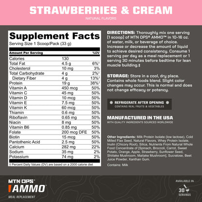 MTN OPS Ammo Meal Replacement Protein Powder, Peanut Butter Chocolate