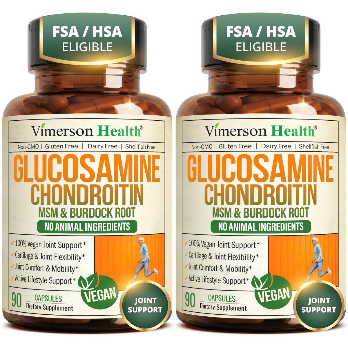 Glucosamine Chondroitin MSM Joint Support Supplement for Women & Men 90 Ct
