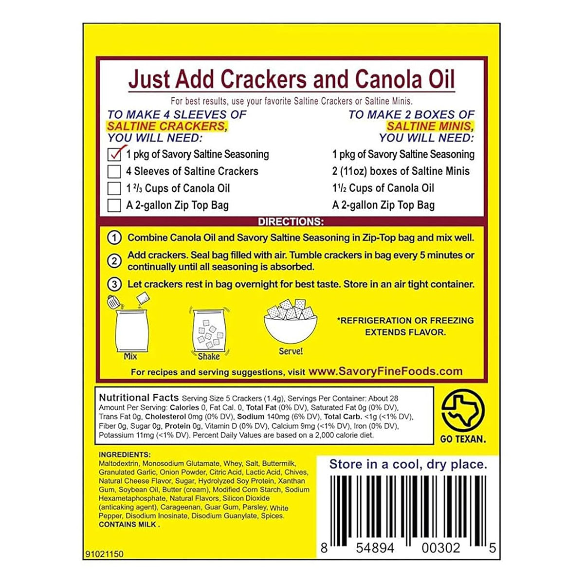 Savory Saltine Seasoning, 1.4 Ounce (Pack of 2)