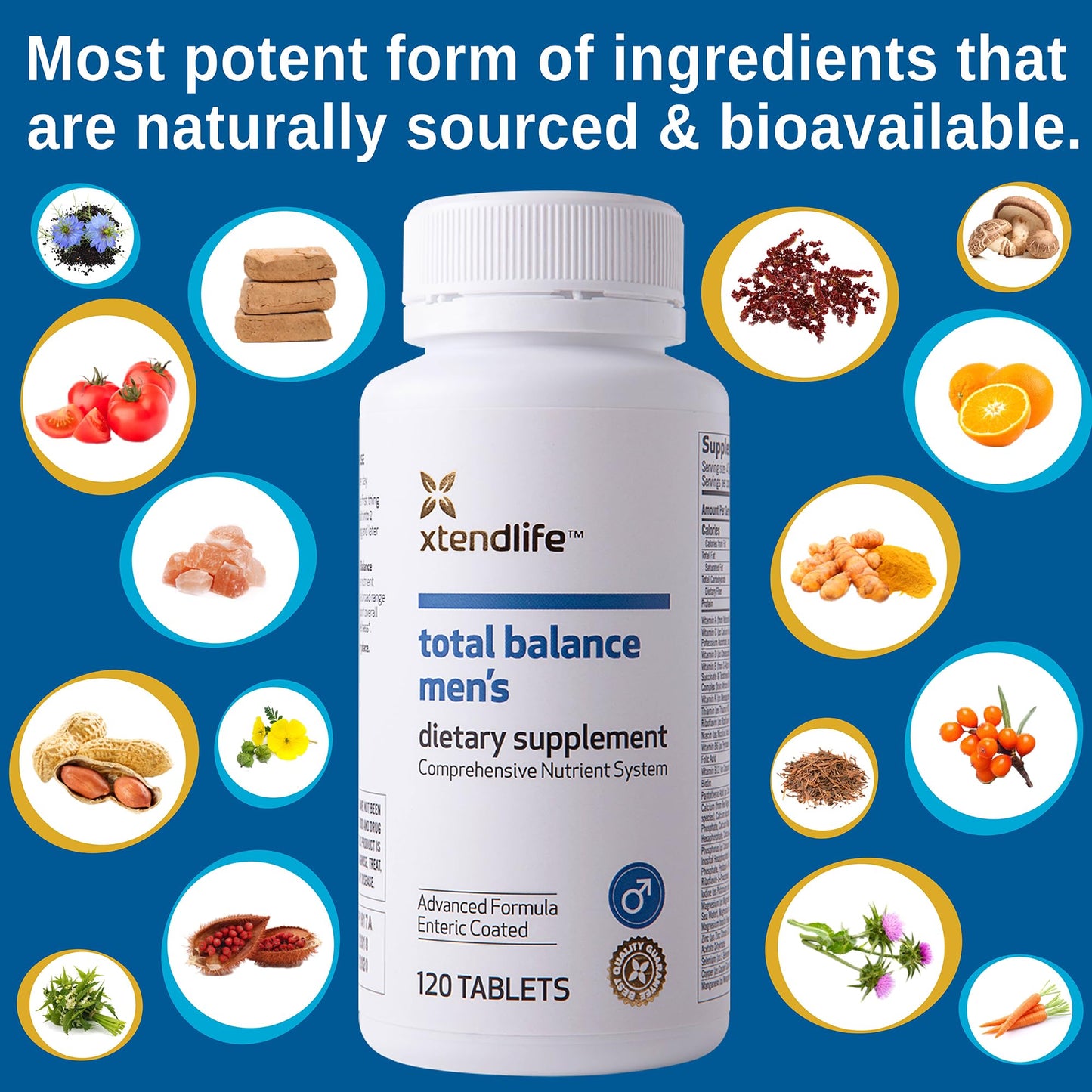 Xtendlife Total Balance Men’s Premium Multivitamin for Immune, Heart, Digestive & Cellular Health - Extra Strength Daily Support - 90+ Nutrients & Minerals - 30 Day Supply