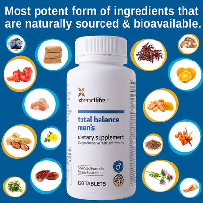 Xtendlife Total Balance Men’s Premium Multivitamin for Immune, Heart, Digestive & Cellular Health - Extra Strength Daily Support - 90+ Nutrients & Minerals - 30 Day Supply