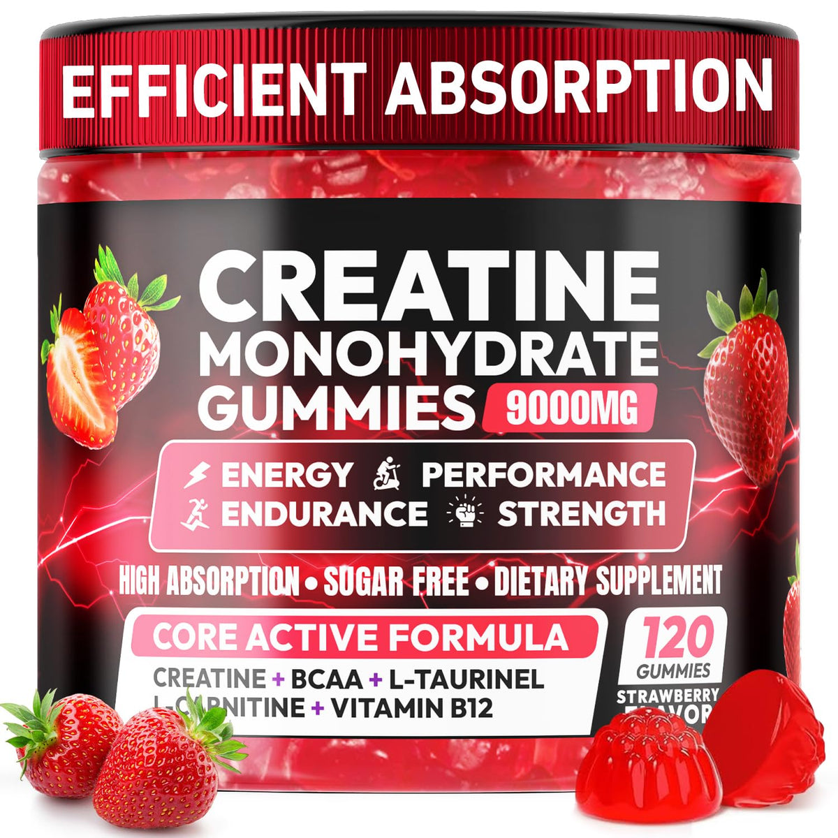 Creatine Monohydrate Gummies 5000MG, Creatine Gummy for Men & Women 120Ct