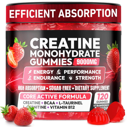 Creatine Monohydrate Gummies 5000MG, Creatine Gummy for Men & Women 120Ct
