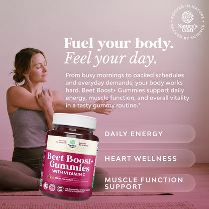 Flow Boosting Beet Root Gummies - Invigorating Beet Gummies for Adults Nitric Oxide Energy & Heart Health Support with Grapeseed Pomegranate & Vitamin B12 - Vegan Non-GMO & Gluten Free - 60 Count