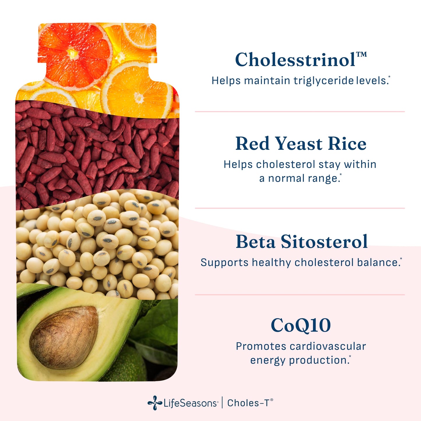 LifeSeasons Choles-T - Cholesterol Support Supplement - Supports Healthy Cholesterol Levels & Enhances Liver Function - Red Yeast Rice, CoQ10, Guggul & Phytosterols - 90 Capsules / 30-Day Supply
