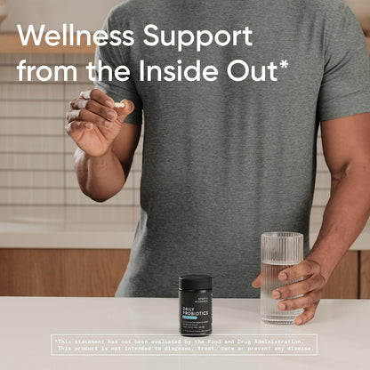Sports Research Daily Probiotics with Prebiotics, 60 Billion CFU - Vegan Capsules for Gut Health & Digestive Support, Probiotics for Women & Men - Non-GMO Verified & Gluten Free - 30 Count