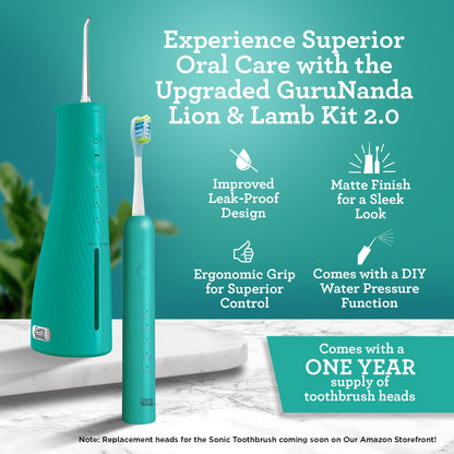 GuruNanda Electric Toothbrush & Water Flosser, 4 Toothbrush Heads, 4 Tips