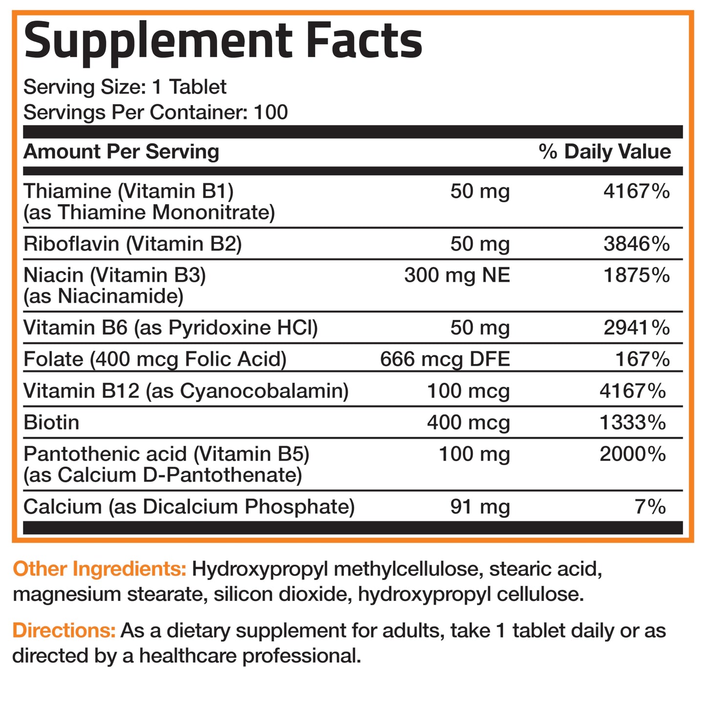 Bronson Super B Vitamin B Complex Sustained Release for Energy, 60 Tablets | B1, B2, B3, B6, Folic Acid, B12, Biotin & Pantothenic Acid, One-Tablet Formula, Non-GMO, Gluten-Free & Soy-Free
