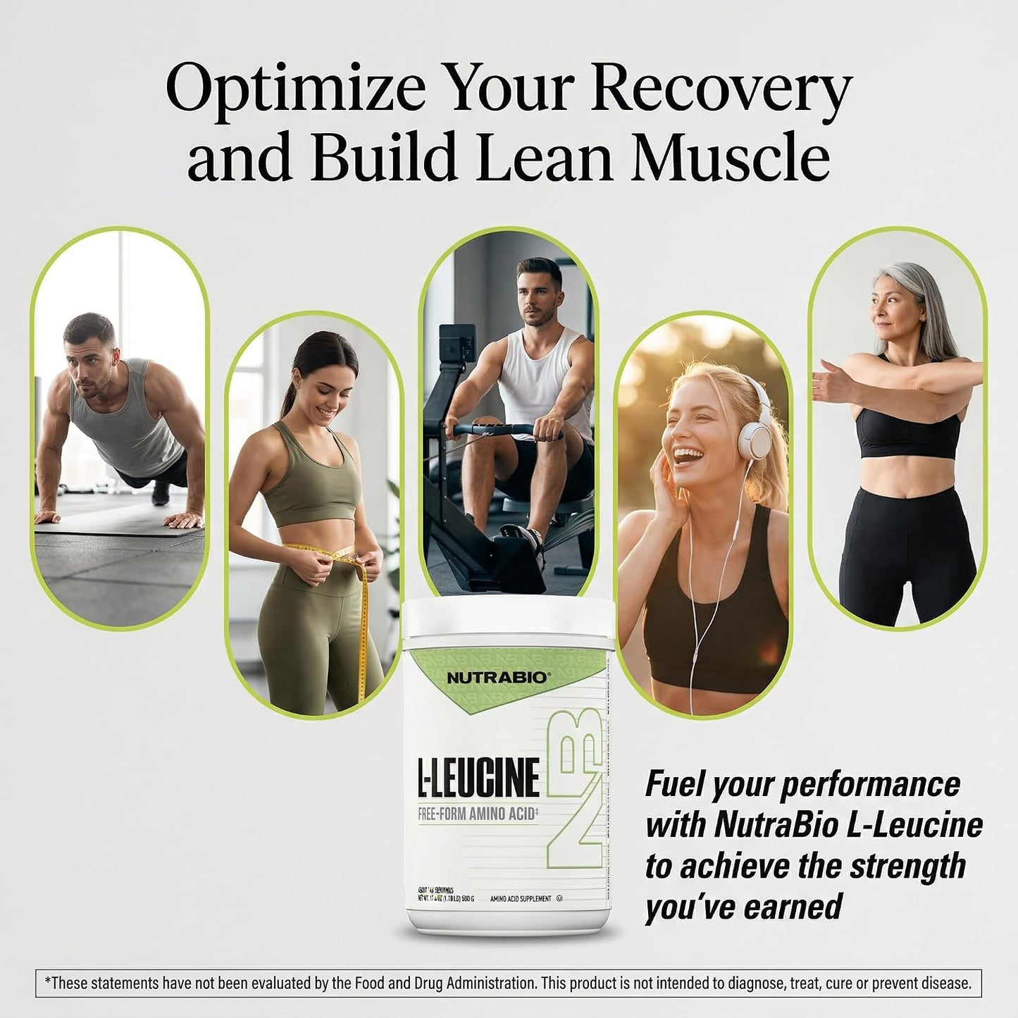NutraBio 100% Pure L-Leucine - Muscle Recovery and Support - Naturally Fermented Free Form Amino Acid - Vegan, Non-GMO, Gluten Free - (500 Grams)