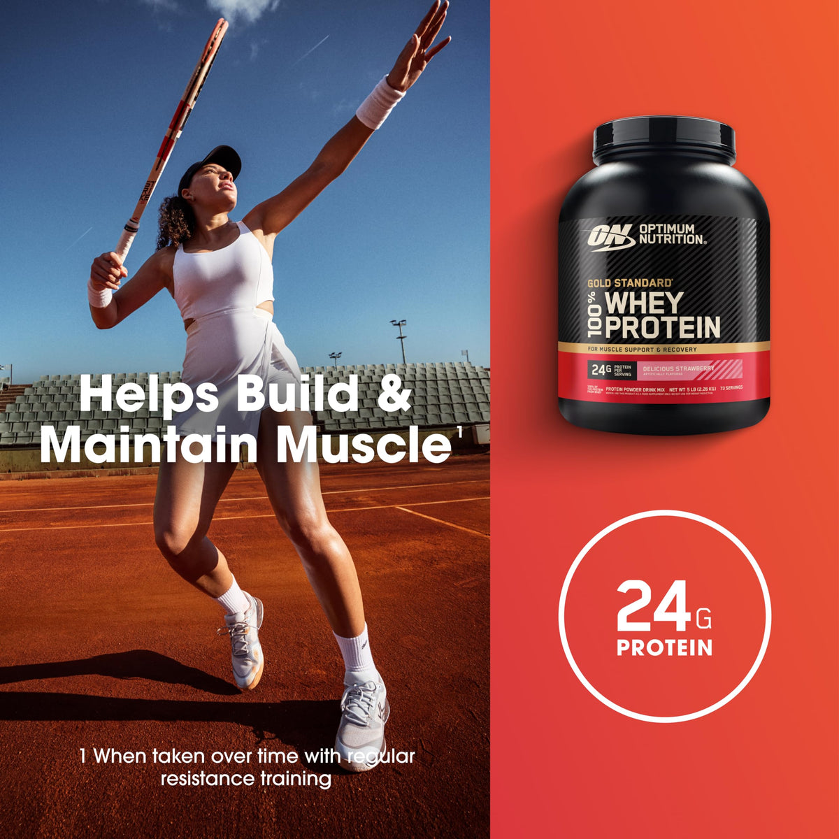 Optimum Nutrition Gold Standard Whey Protein, Double Rich Chocolate, 2 LB