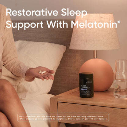 Sports Research® Sleep Complex- Melatonin-Free Vegan Capsules - with Valerian Root, GABA, L-Theanine, Magnesium & 5-HTP - 30 Servings