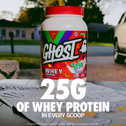 GHOST Whey Protein Powder, Cinnabon - 2LB, 25G of Protein - Cinnamon Roll Flavored Isolate, Concentrate & Hydrolyzed Whey Protein Blend - Post Workout Shakes - Soy & Gluten Free