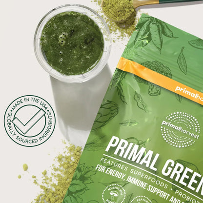 Primal Harvest Greens - Daily Supplement Powder, Gluten, Dairy & Soy Free