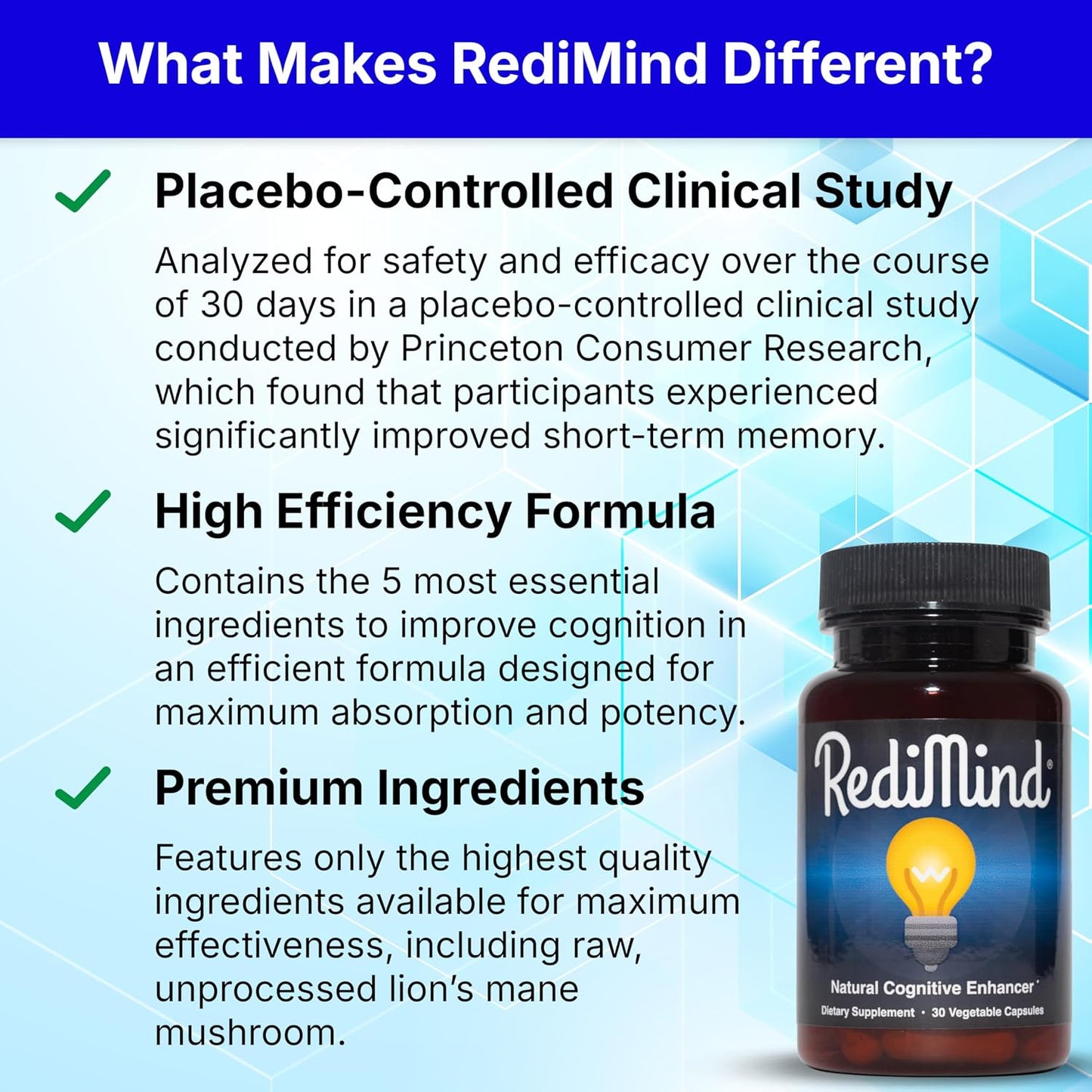 Natural Cognitive Support and Brain Supplement, Vegan, Gluten-Free | Sharpens Memory, Focus, Concentration, and Recall While Promoting Mental Clarity and Cognitive Function, 30-Day Supply
