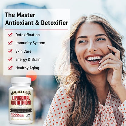 Liposomal Glutathione 2000 mg with L-Serine, L-Glycine & Sulforaphane – Active L-Glutathione Unique Formulation to Enhance Absorption - Master Antioxidant, Detoxifying & Immune | 120 Softgels