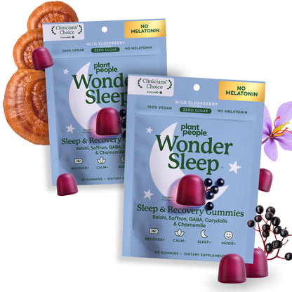 Plant People WonderSleep Mushroom Gummies Supplement for Sleep, 60ct