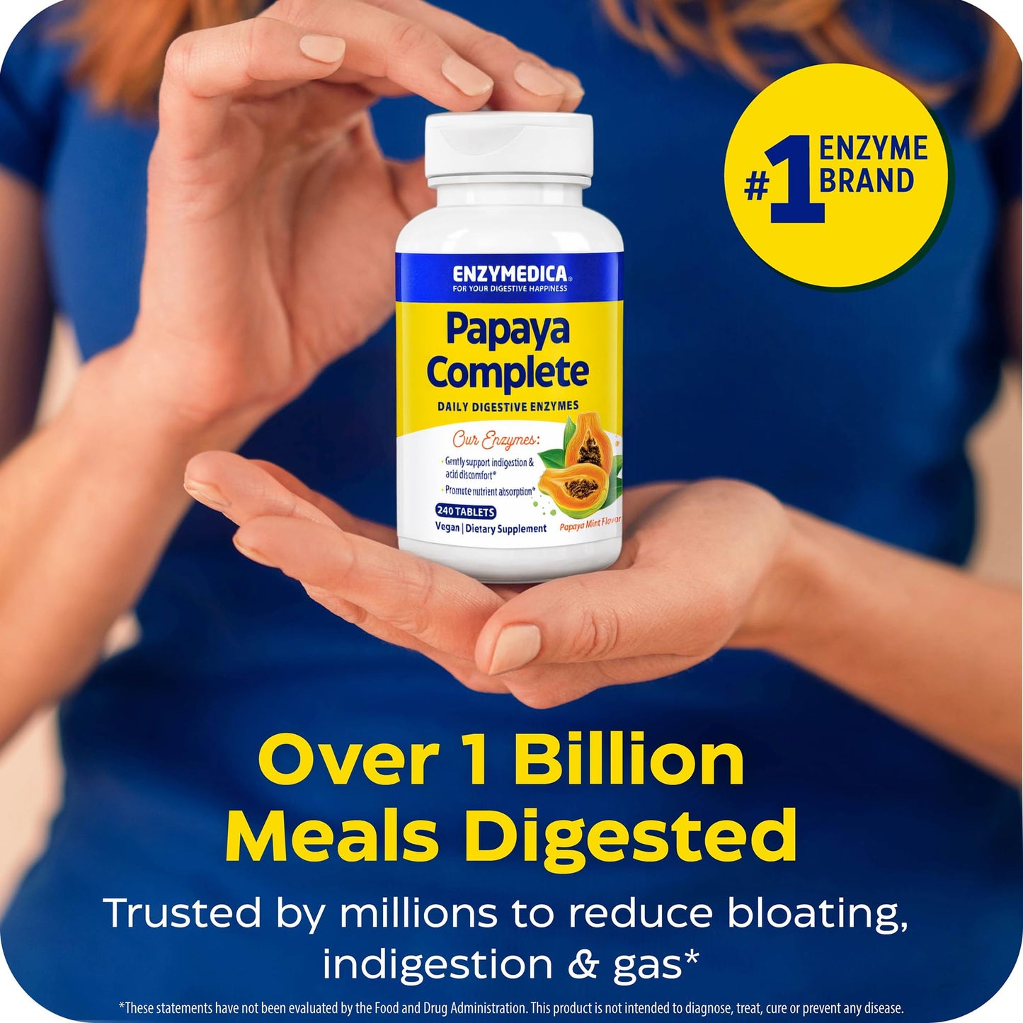 Enzymedica Papaya Complete - Papaya Enzymes Chewable, Digestive Enzyme Supplement for Women and Men, Digestion & Gut Health Support, High Potency Bromelain & Papain, Vegan, Gluten Free - 120 Tablets