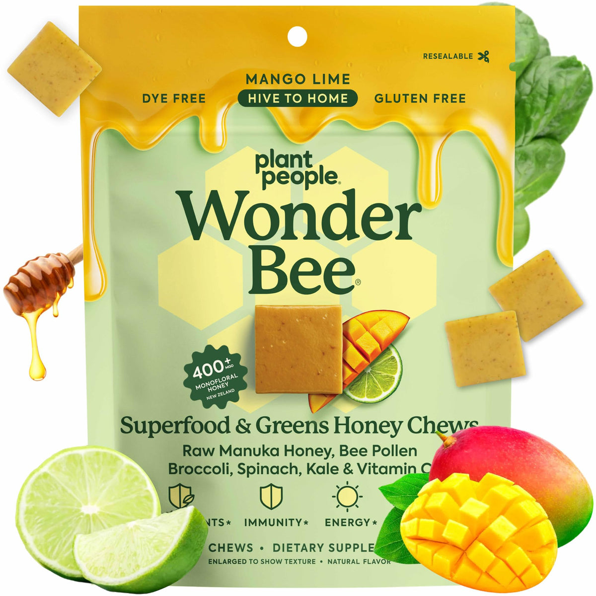 Plant People WonderBee Super Mushroom Manuka Honey Chews 30ct