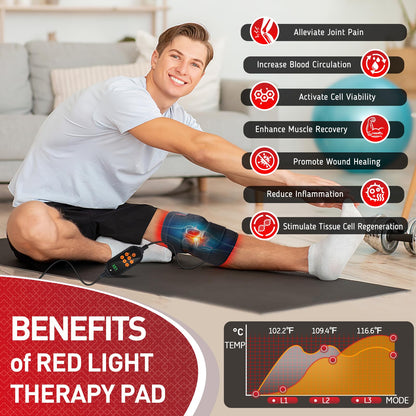 Red Light Therapy for Knee, 660nm Red Light and 850nm Near Infrared Light Therapy Device