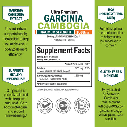 Garcinia Cambogia Weight Loss Pills with 1500mg HCA Pure Extract, 90ct