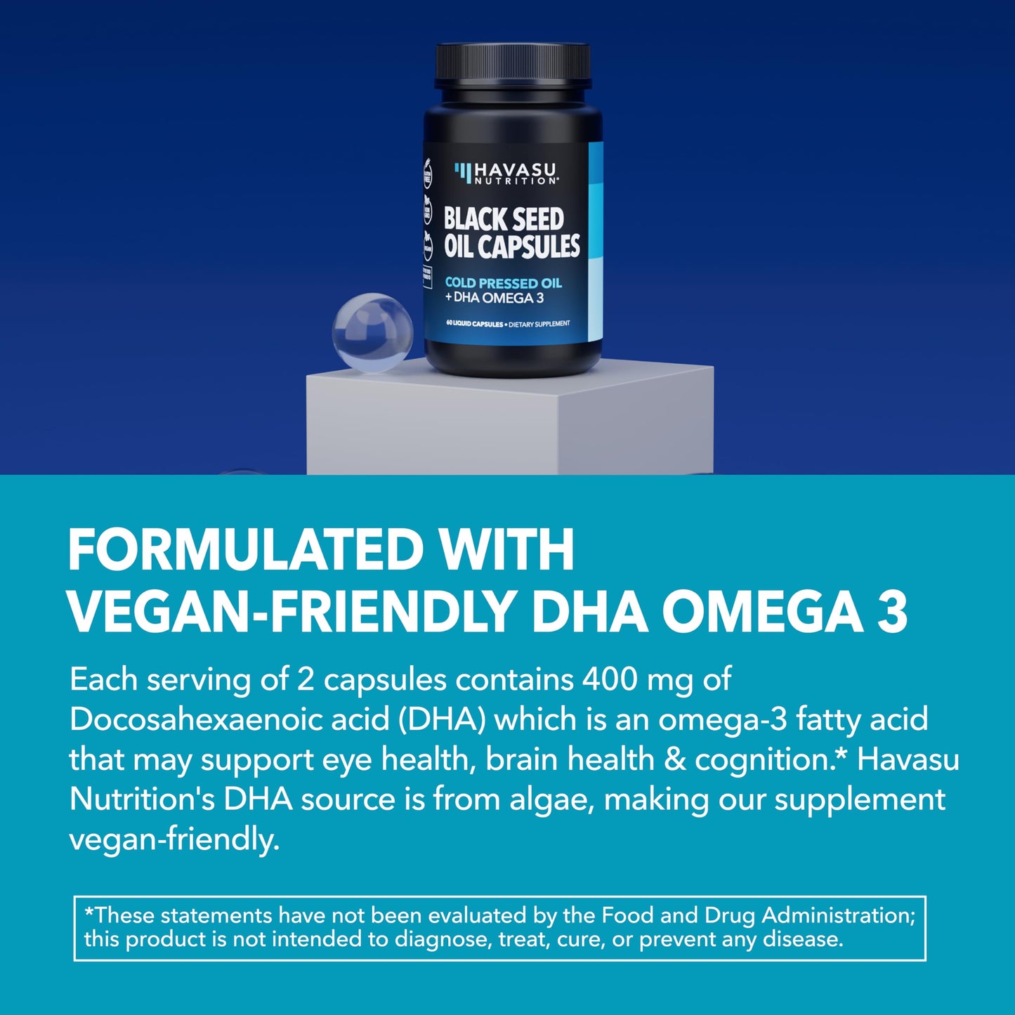 Black Seed Oil Capsules, Vegan, Non-GMO, Cold-Pressed Nigella Sativa, 90ct | 1500mg Per Serving Black Cumin Supplement for Skin Health, Immune Function, and Digestive Health, Unflavored, 30 Servings