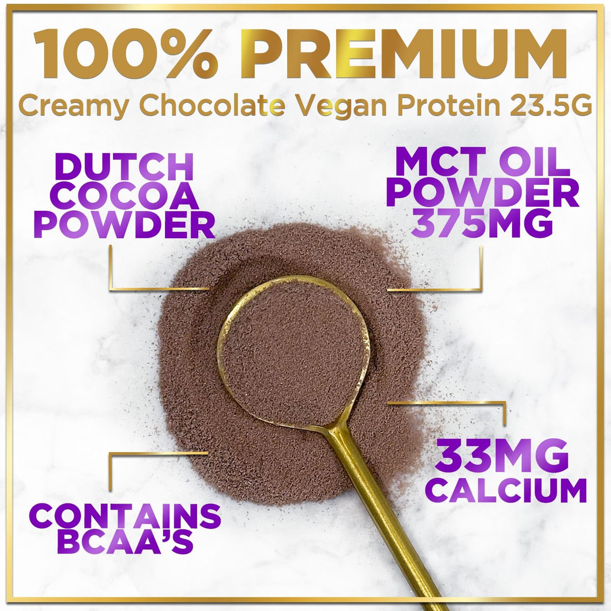 Vegan Protein Powder, Chocolate Fudge - 100% Plant Protein, 3.4g BCAAs, Premier Isolate