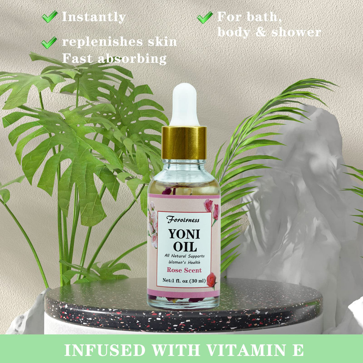 3 Packs Natural Yoni Oil Feminine Wash Ph Balanced for Women, Eliminates Vaginal Odor