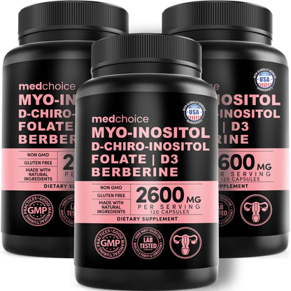 MEDCHOICE Myo-Inositol 40:1 Supplement with Folate, Vitamin D3, 120 ct