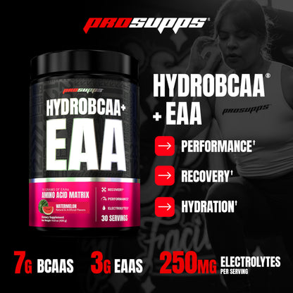 ProSupps HydroBCAA Essential Amino Acids Powder, Fruit Punch - Workout Supplement with BCAA, EAAs & Electrolytes for Hydration & Recovery - Stimulant-Free, Soy & Gluten-Free - 30 Servings