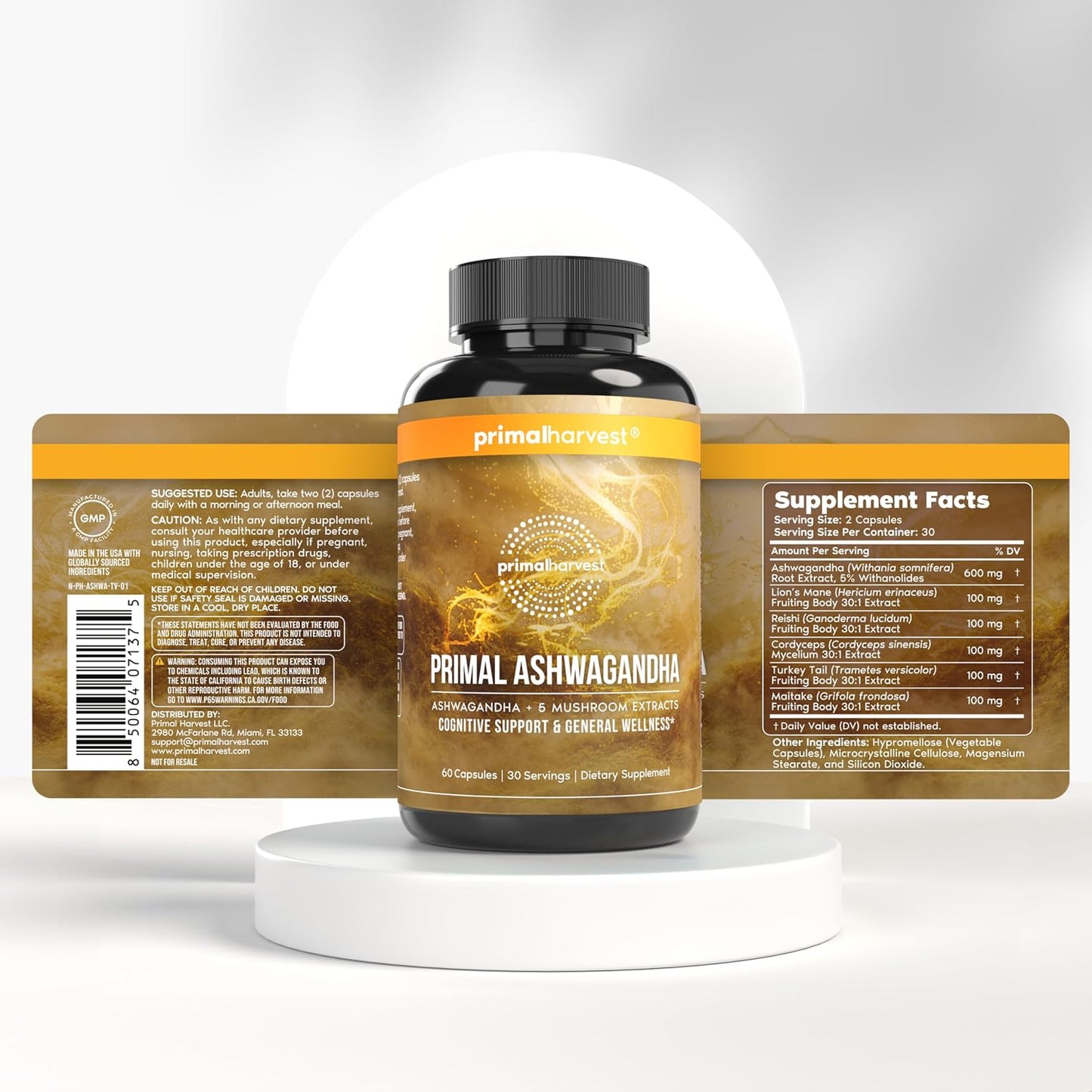 Primal Harvest Daily Two-Step Routine | Ashwagandha + Total Male | 2 Pack | 30 Day Supply