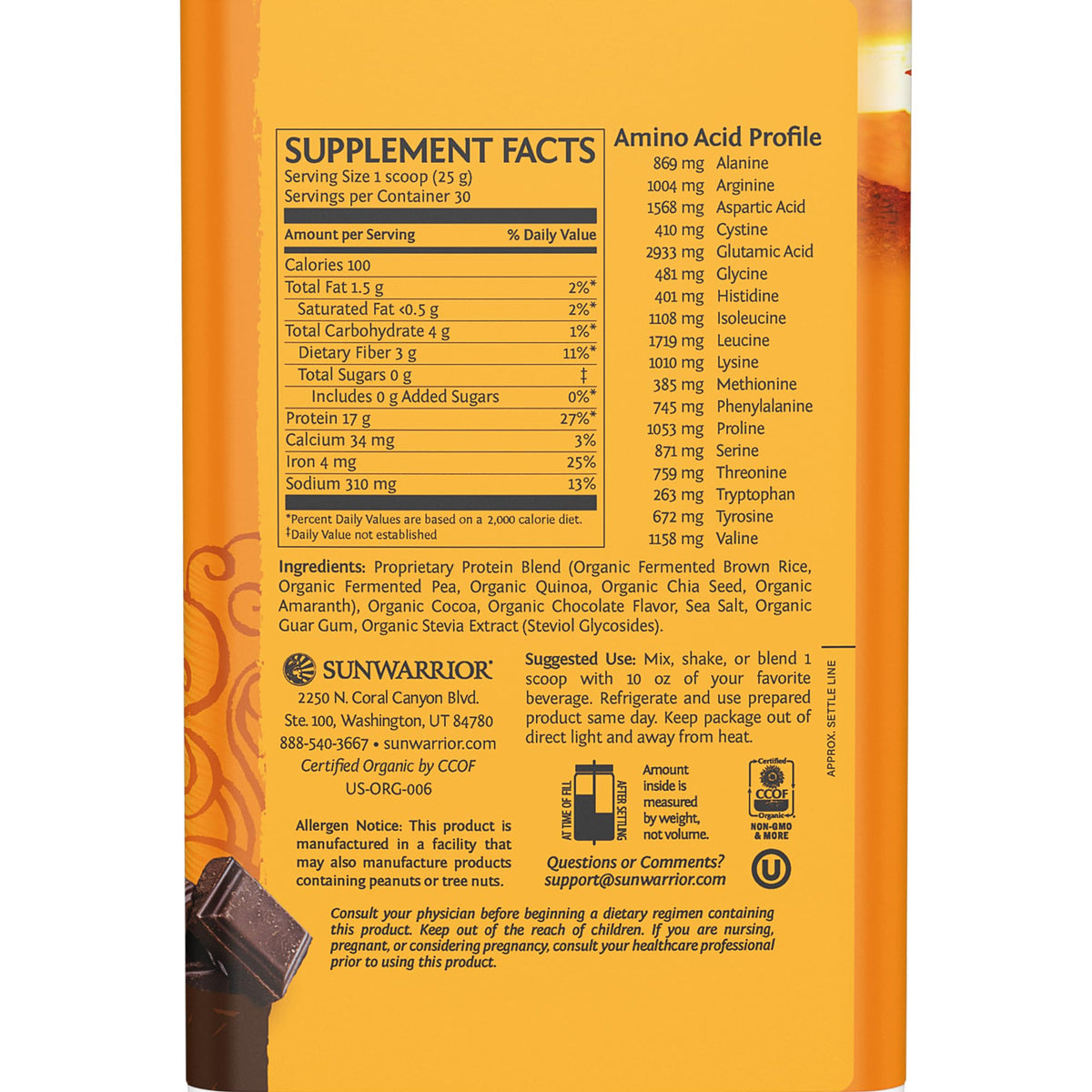 Sunwarrior Classic Plus Chocolate Protein Powder 30 Servings & Creatine Monohydrate