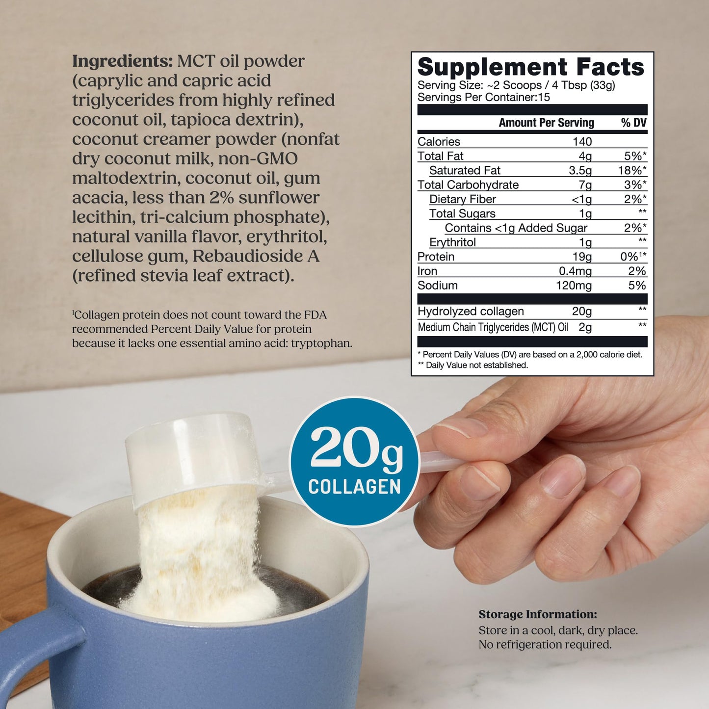 Bulletproof Unflavored Collagen Peptides Powder, 20g Grass-Fed Collagen Protein and Amino Acids for Skin, Bones and Joints, 17.6 Ounces