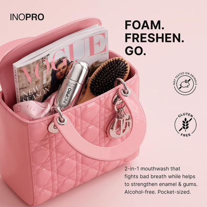 InoPro Teeth Whitening Strips 14 Treatments Kit + Peppermint Nano-Hydroxyapatite Whitening Toothpaste with Probiotic + Strawberry Foam Mouthwash with Nano-Hydroxyapatite, Xylitol, Hyaluronic Acid