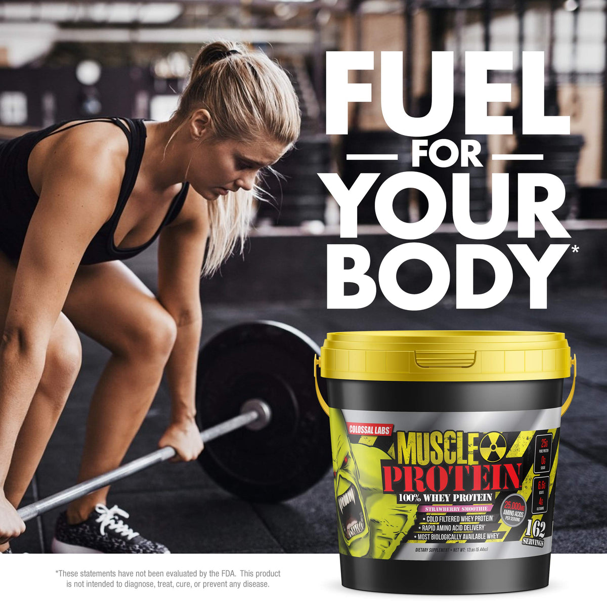 COLOSSAL LABS Muscle Protein Whey Powder [12 lbs/Pack of 1]-Strawberry Protein