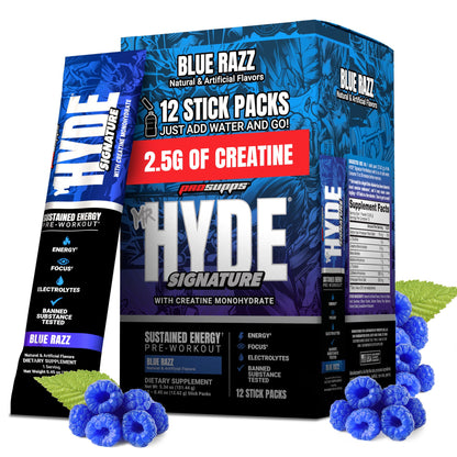 ProSupps Mr. Hyde Signature Pre Workout Powder with Creatine, Beta Alanine & Caffeine - Performance, Energy & Endurance - Clean Fitness & Gym Supplements for Men & Women (Blue Razz, 30 Servings)