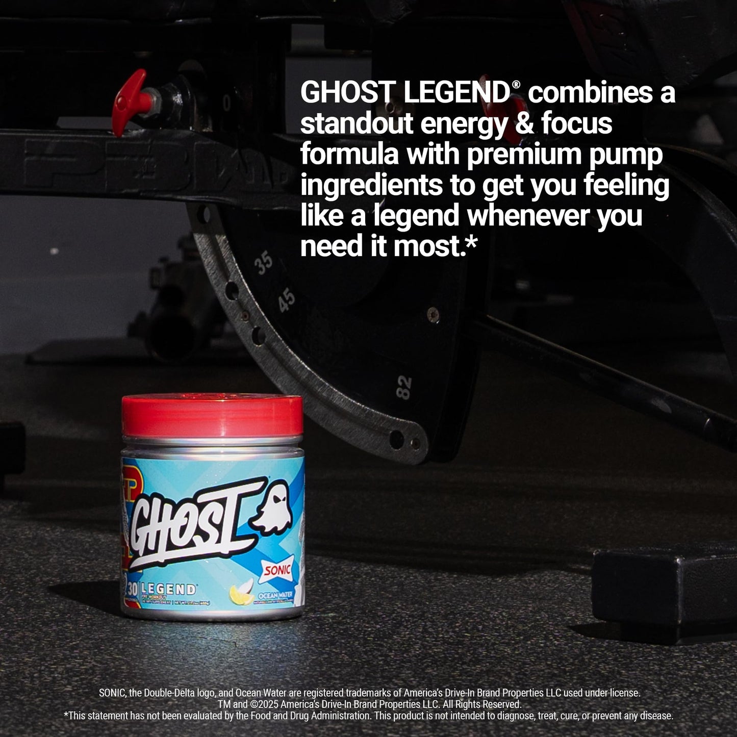 GHOST Legend Pre Workout Powder, Sonic Cherry Limeade - 30 Servings – Pre-Workout for Men & Women with Choline, L-Citrulline, & Beta Alanine for Energy & Focus