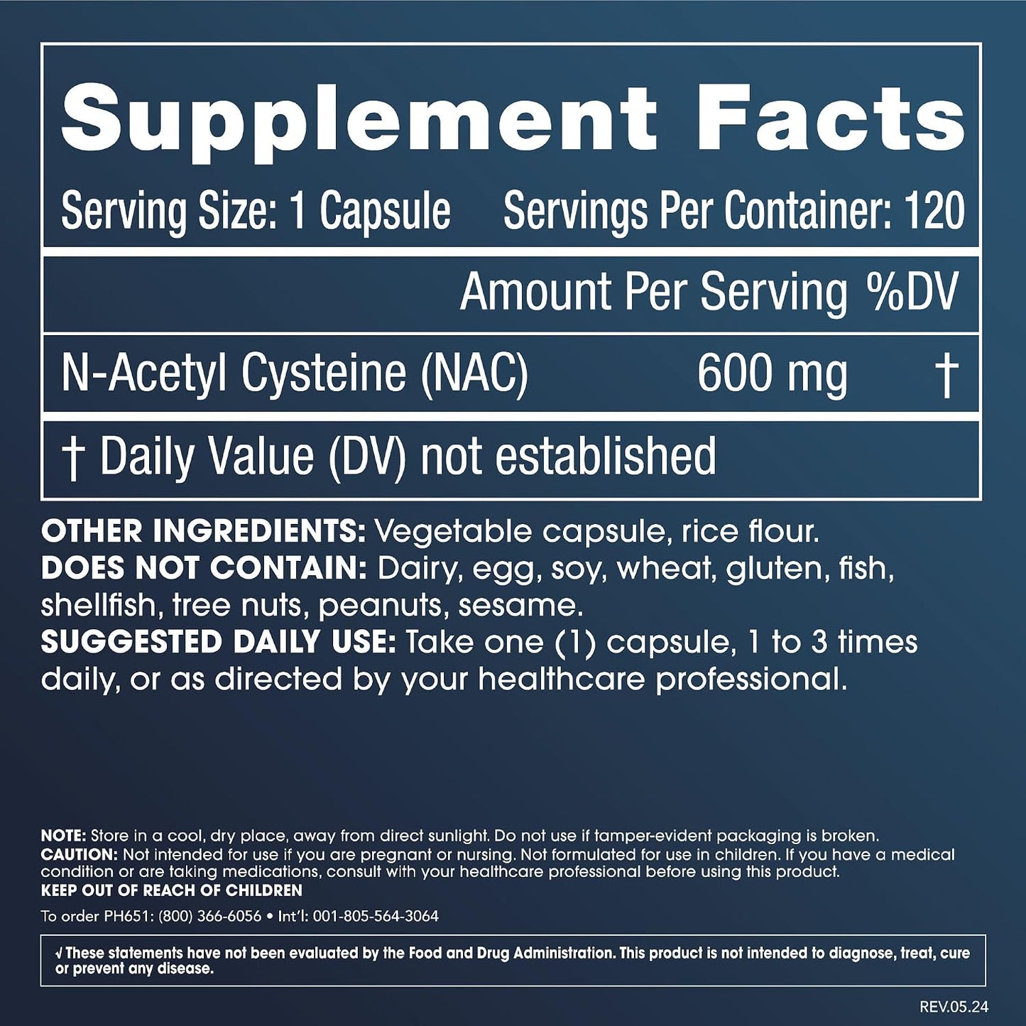 ProHealth Pure Glycine 1000 mg, 120 Capsules + Pure N-Acetyl Cysteine (NAC) 600 mg, 120 Capsules Pack