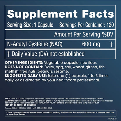ProHealth Pure Glycine 1000 mg, 120 Capsules + Pure N-Acetyl Cysteine (NAC) 600 mg, 120 Capsules Pack
