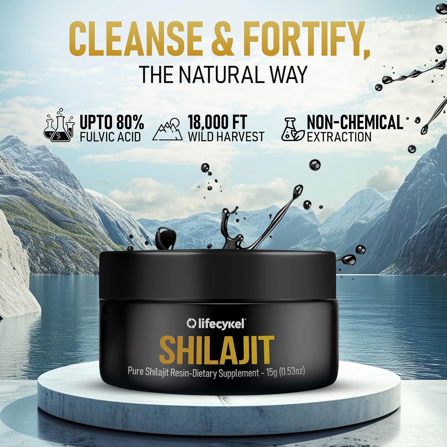Lifecykel Pure Shilajit Resin – 15g | Wild-Harvested, Mineral-Rich Shilajit Supplement for Strength | Third-Party Tested, Premium Quality | Natural Flavouring