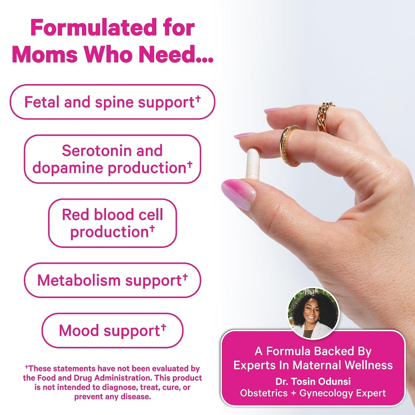 Pink Stork Folate: Methyl Folate - MTHFR Acid, Natural Form of Folic Acid for Pregnancy, Formulated for Mom + Baby, Women-Owned, 60 Capsules (Packaging May Vary)