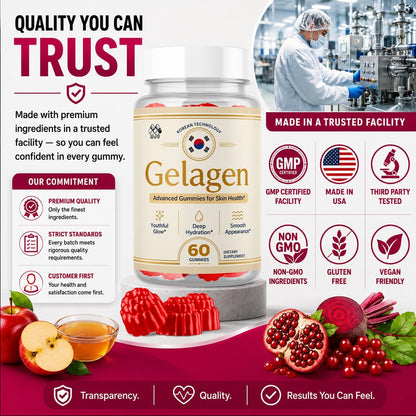 Gelagen Gelatin Gummies, Gelagen Koreana Advanced Skin Health, 60 Gummies