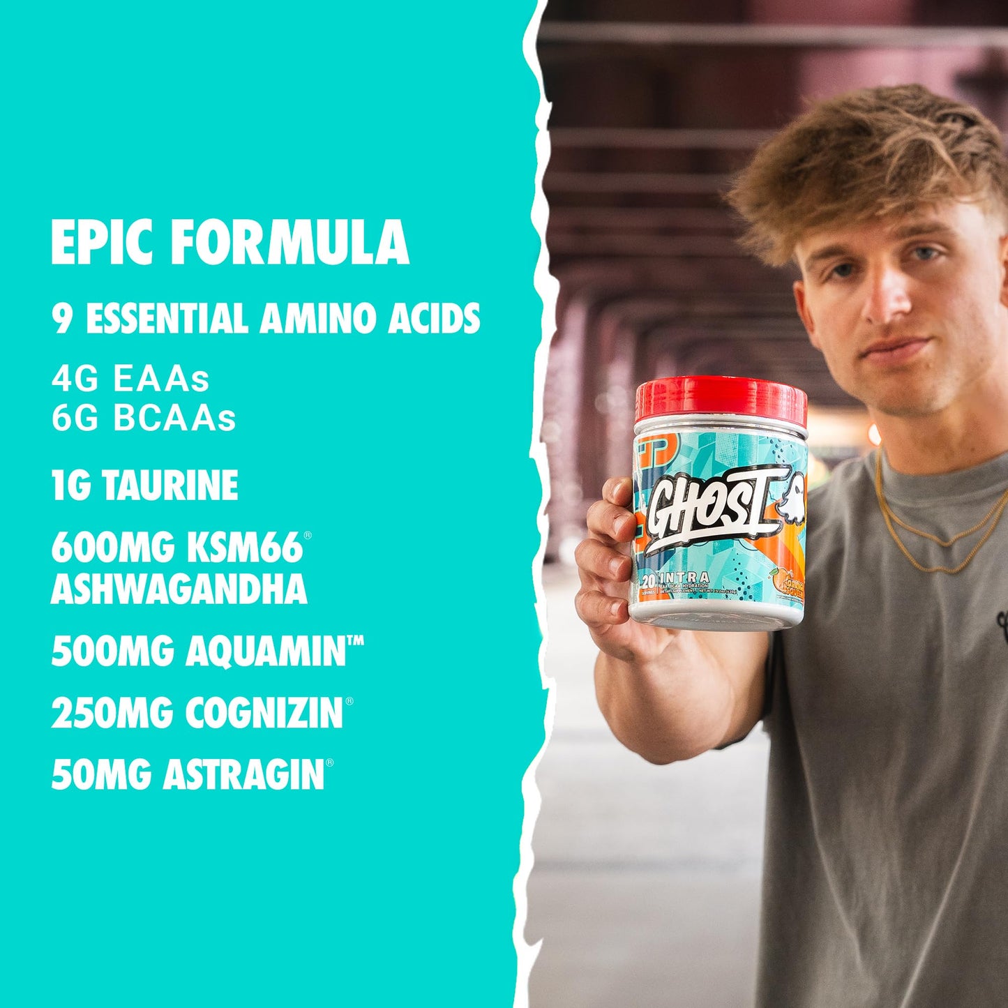 GHOST Intra Workout Powder, Welch's Grape - BCAAs &, EAAs, Nootropics & Hydration - Essential & Branch Chain Amino Acids Supports Muscle Recovery & Focus - Pre, Intra & Post Workout Powders