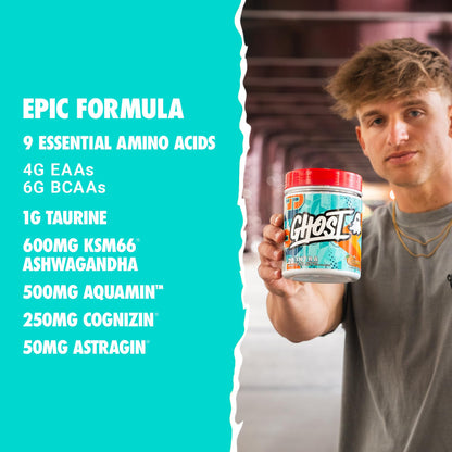 GHOST Intra Workout Powder, Welch's Grape - BCAAs &, EAAs, Nootropics & Hydration - Essential & Branch Chain Amino Acids Supports Muscle Recovery & Focus - Pre, Intra & Post Workout Powders