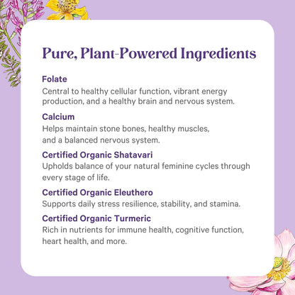 PURE SYNERGY Vita·Min·Herb for Women | Women’s Comprehensive Multivitamin Supplement | Made with Organic Whole Food Non-GMO & Vegan Ingredients | Supports Energy & Immune Health (120 Tablets)