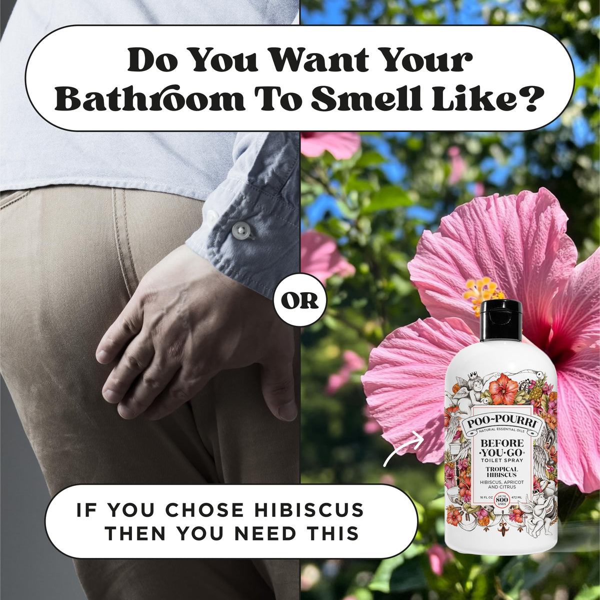 Poo-Pourri Before-You-Go Toilet Spray, Tropical Hibiscus, 2 Fl Oz - Hibiscus, Apricot and Citrus