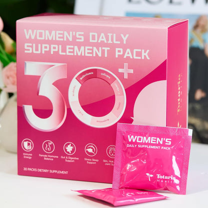 Totaria Multivitamin for Women with Vitamin A,B,C,D3,E,K2, Biotin, Collagen, Magnesium, Ashwagandha, Omega-3, Probiotic, Energy, Beauty, Stress, Calm, 30 Servings
