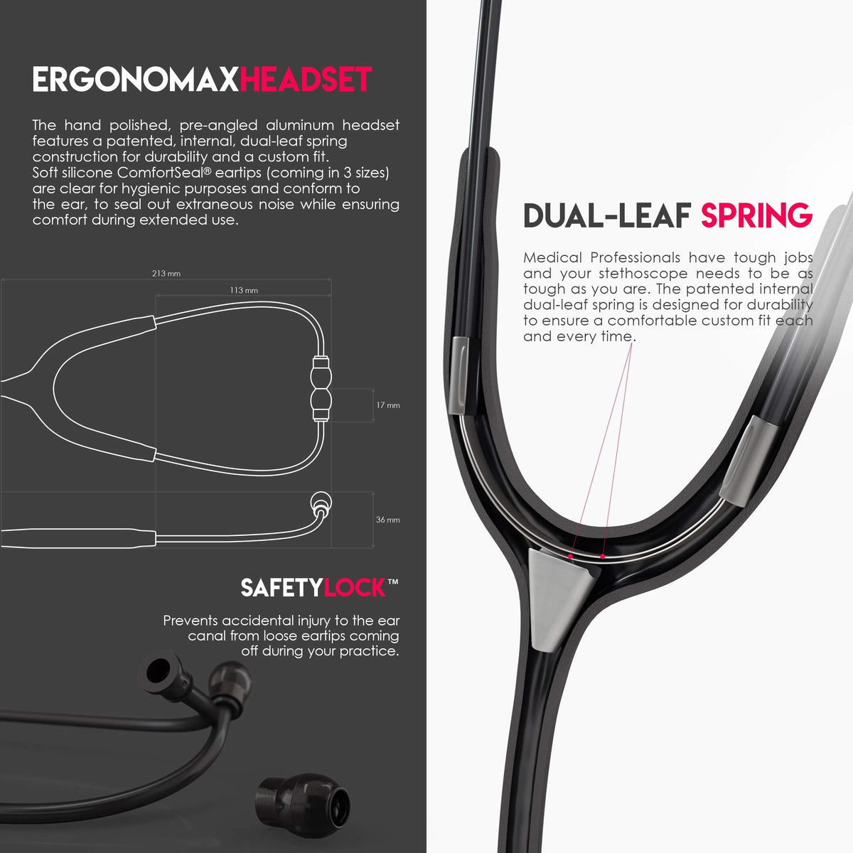 MDF Acoustica Lightweight Stethoscope for Doctors, Nurses, Students