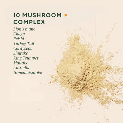 OM MUSHROOM SUPERFOOD Master Blend Vegan Protein – Organic Vanilla Plant Protein Powder, GLP-1 Friendly, Excellent Source of Protein, Good Source of Fiber, 10 Functional Mushrooms – 16 Servings